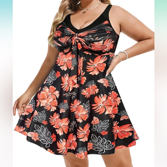 Hanna Nikole Swim Dress Swimsuit SwimwearTwo Piece Size 22W‎ - Picture 8 of 8